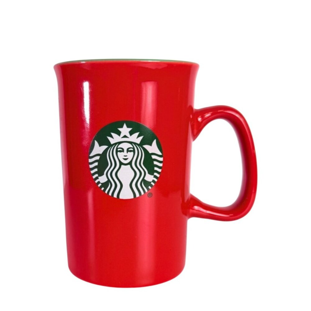 Starbucks Coffee Mug Cup 2024 Holiday Red Green Inside Mermaid Logo 10 oz Gift